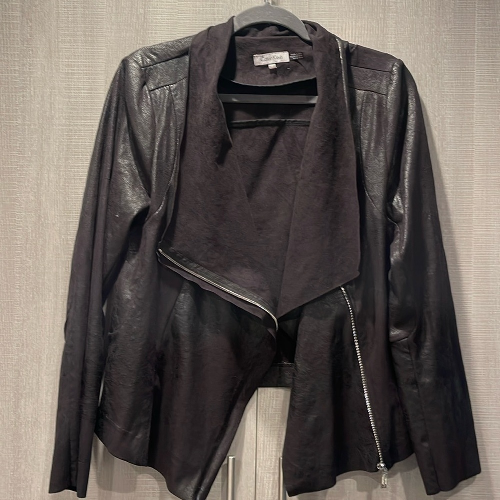 Calvin Klein suede black jacket. Size Large.